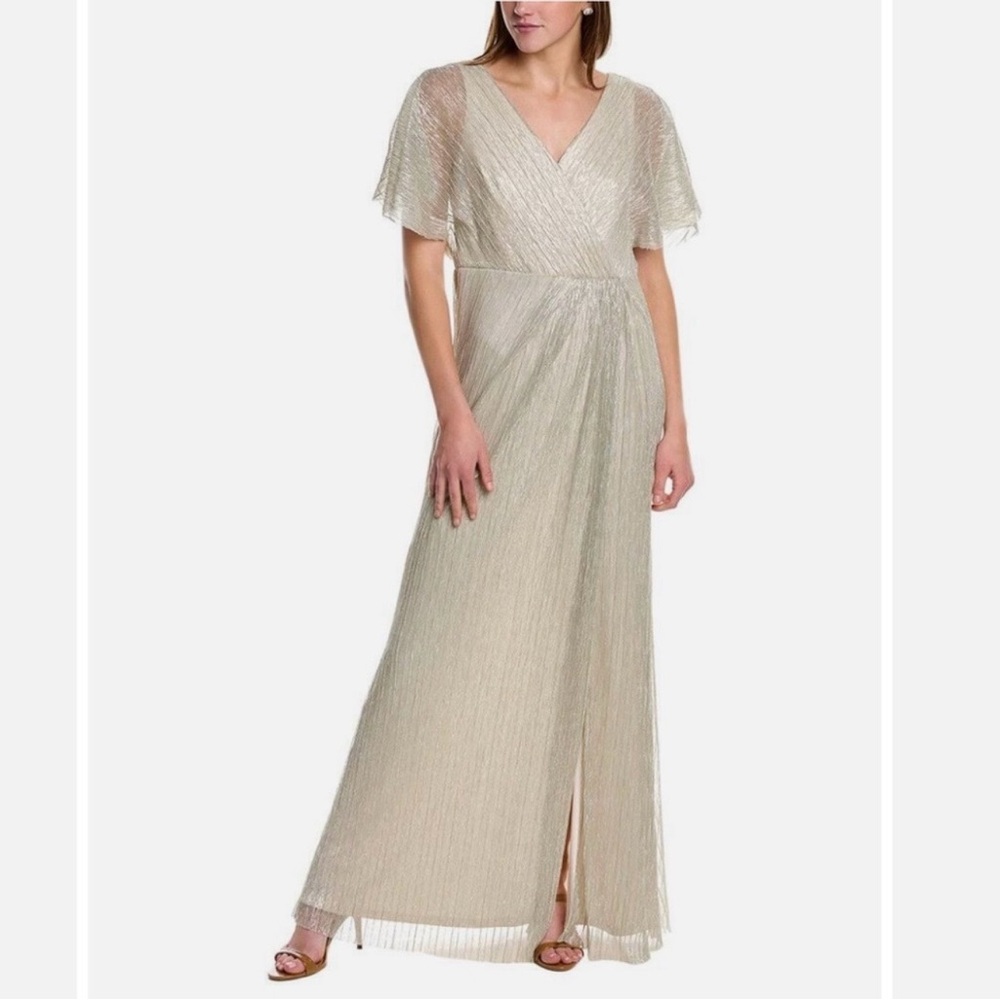 ADRIANNA PAPPELL Metallic Blouson Gown